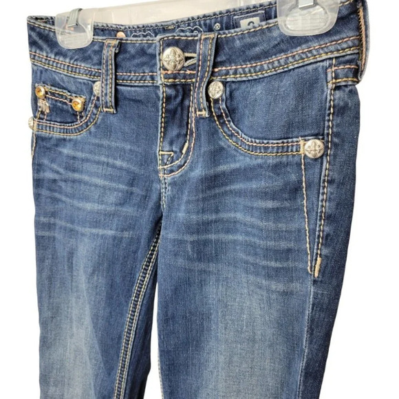 MISS ME💫Girl's Blue Skinny Jeans with Detail Stitching - Picture 10 of 12